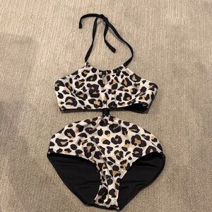BCG Leopard Print Kids Swim One Piece